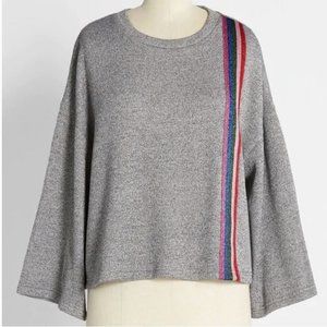 Modcloth Racing in Rainbow Stripes Knit Top - Size medium
